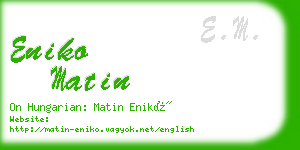 eniko matin business card